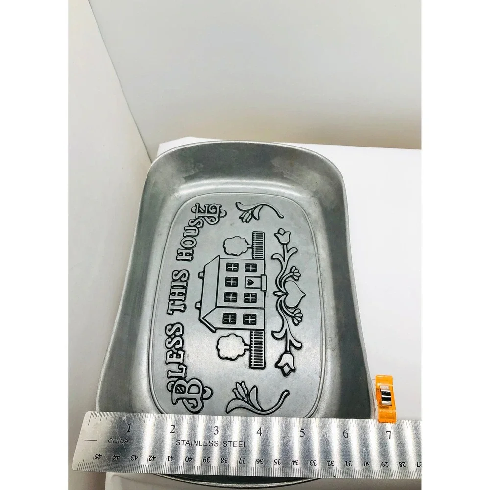 Wilton Armetale Bless This House Bread Tray Pewter Style Serving Dish 601013